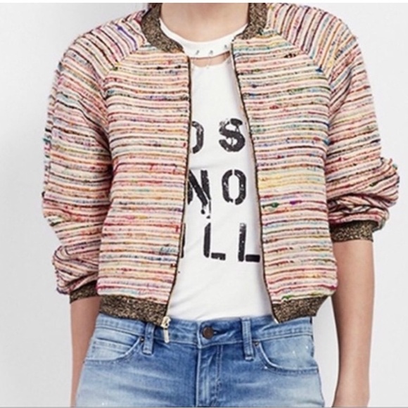 LIKE NEW Anthropologie Nicole Miller Artelier bomber jacket, Small - Picture 3 of 9
